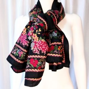 Beautiful Vintage Emanuel Ungaro black and floral oversized scarf